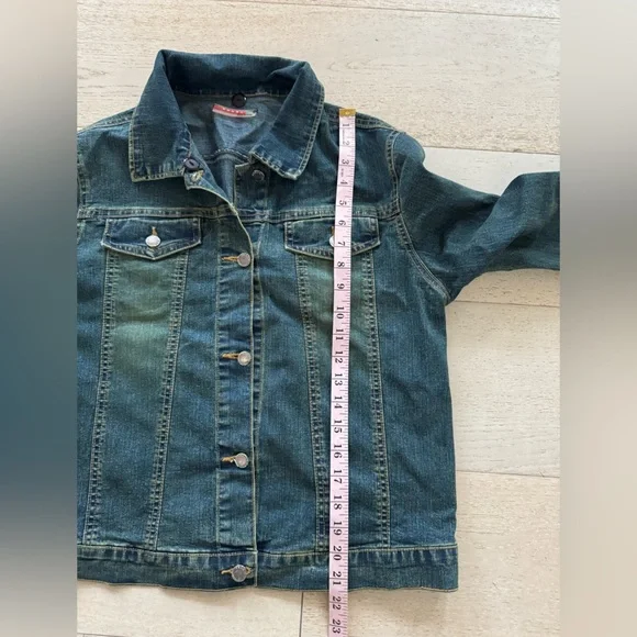 Vintage Prada Jean Jacket blue denimLong Sleeve Sz L Made in Italy